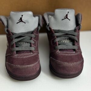 Kids Maroon and Gray Sneakers